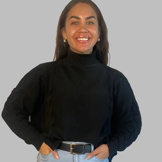 High Neck Knit Jumper