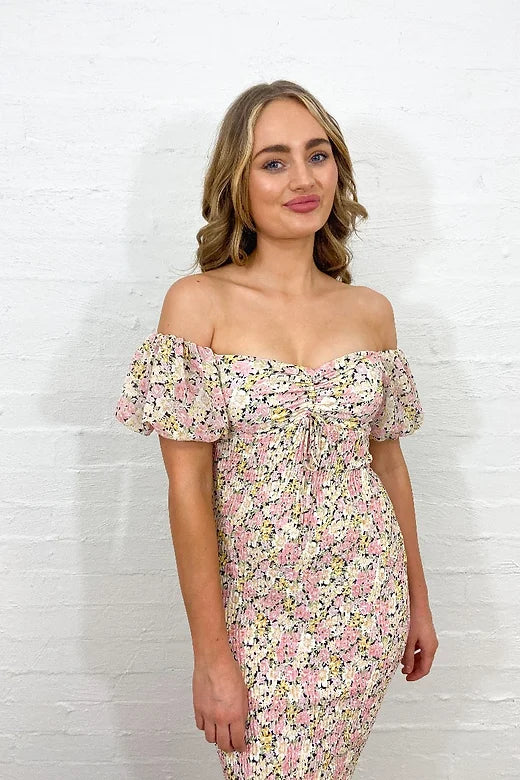 Floral Bodycon Midi Dress