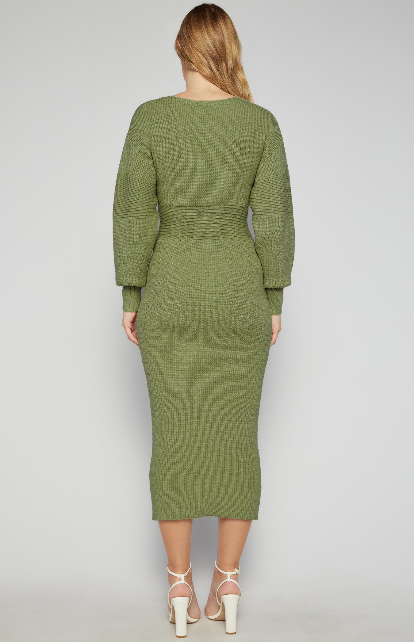 Fitted Knit Midi Dress