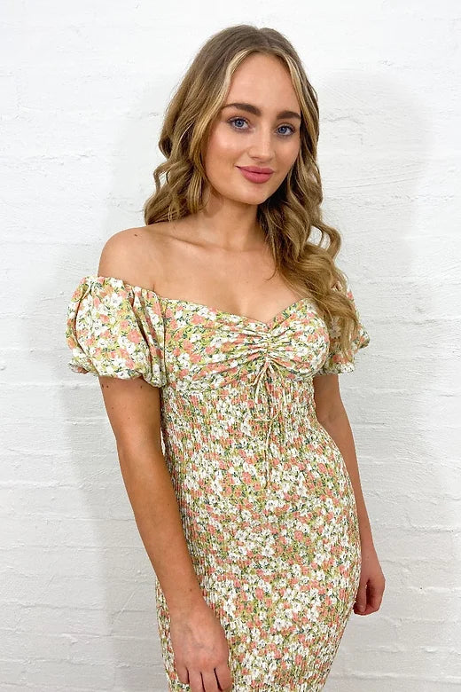 Floral Bodycon Midi Dress