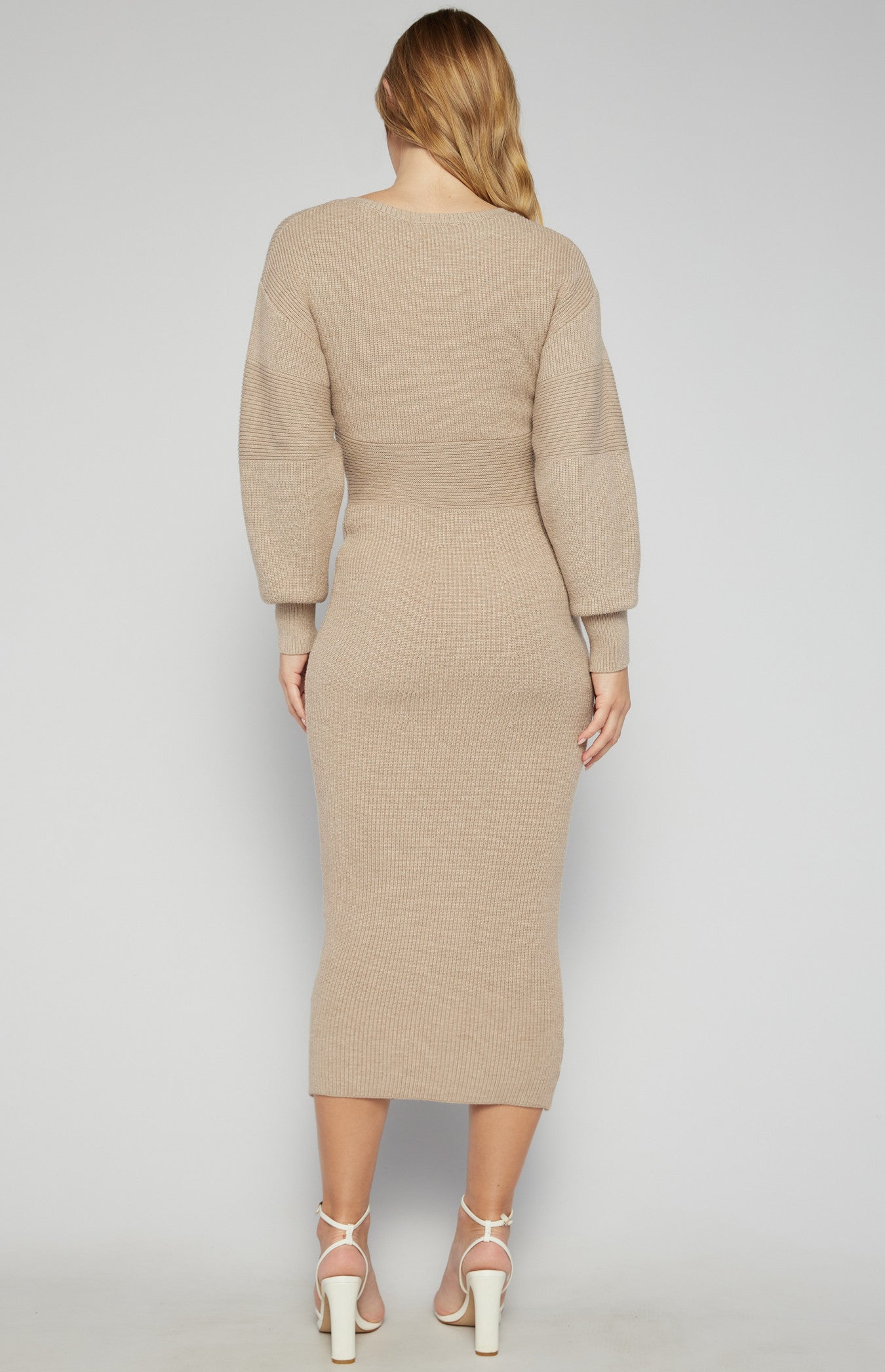 Fitted Knit Midi Dress