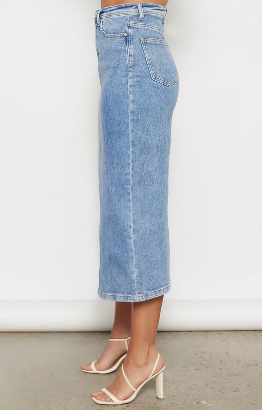 Kay Split Denim Skirt