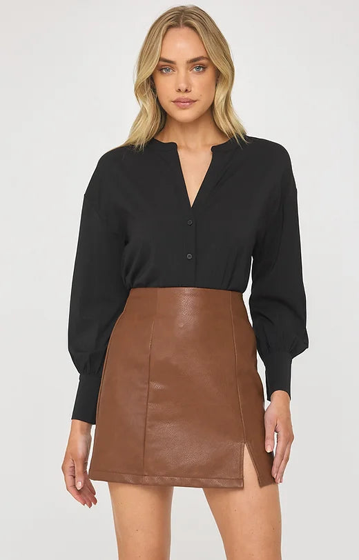 Finn V Button-up Top