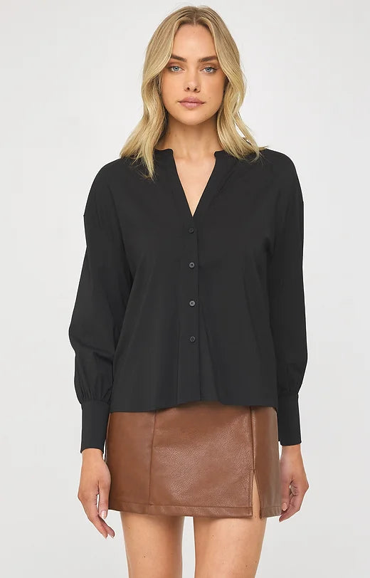 Finn V Button-up Top