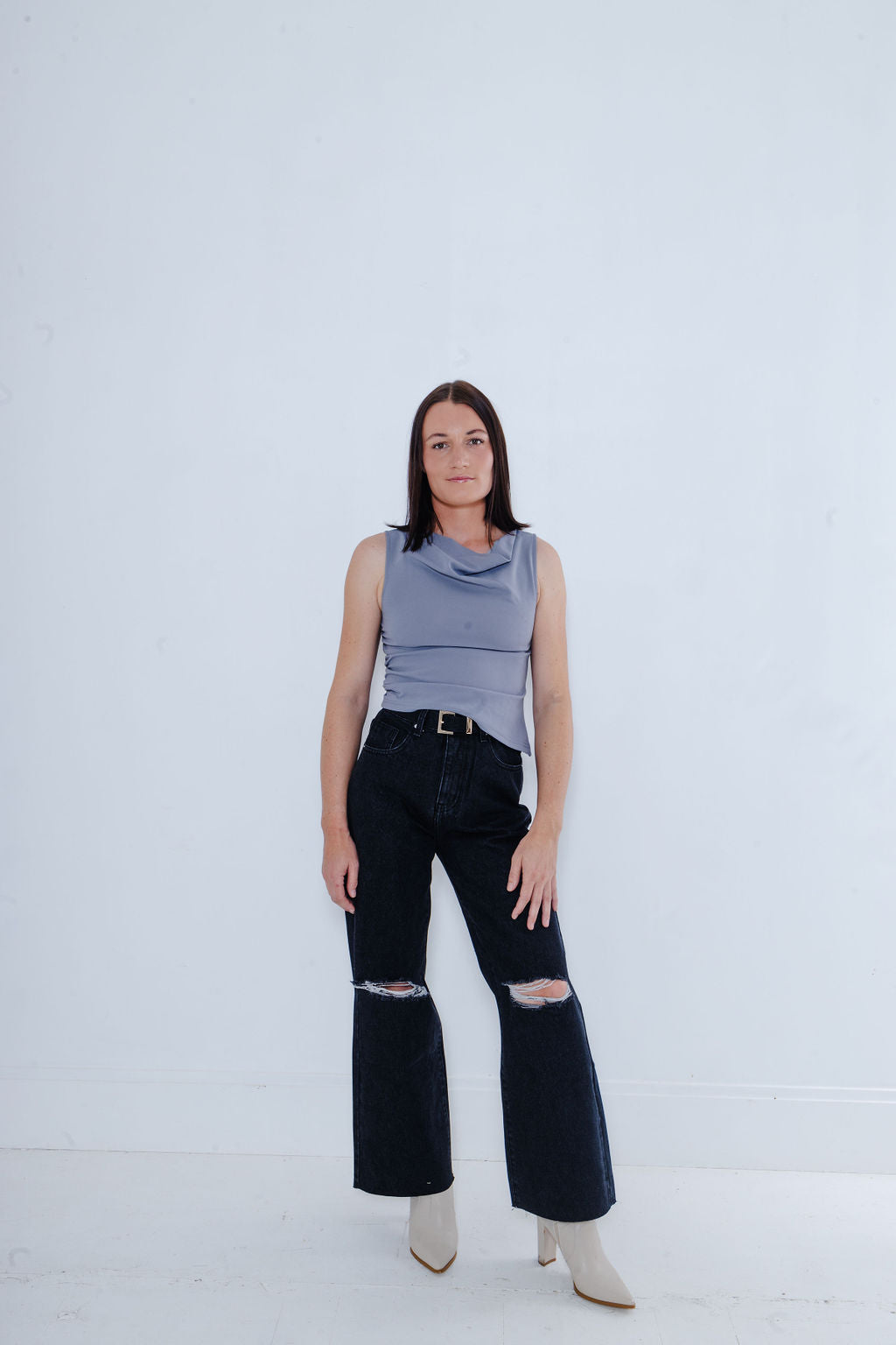 Ruched Sleeveless Top